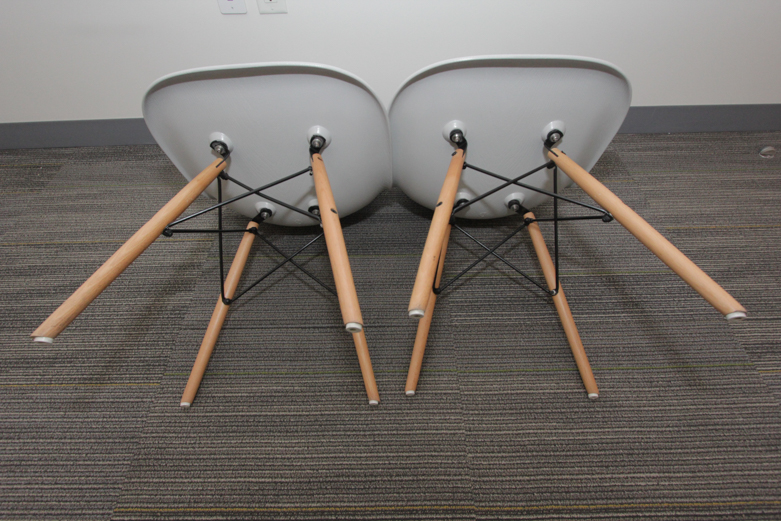 Pair of Gray Eames Style DSW Chairs