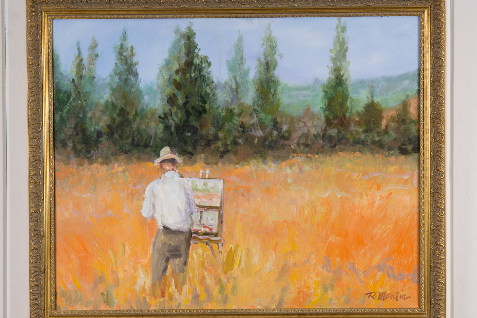 Richard Mantia Acrylic on Canvas "Artist in Field"