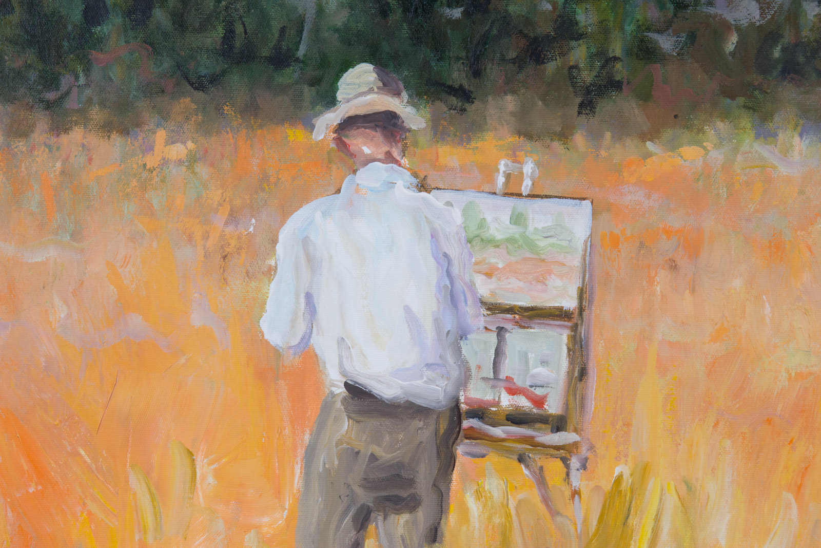 Richard Mantia Acrylic on Canvas "Artist in Field"