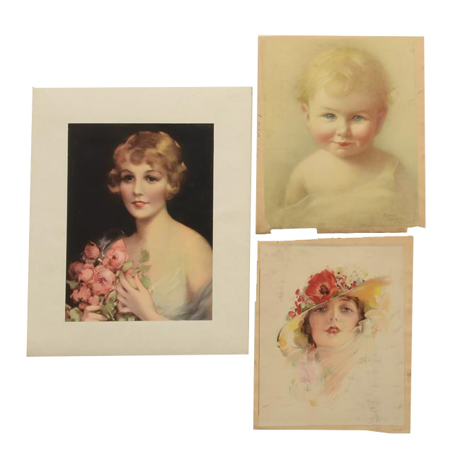 Three Offset Lithographic Portraits