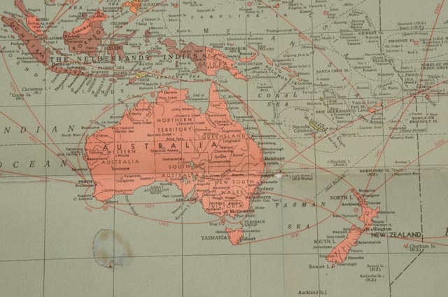 Large Original Vintage WWII "Hammond's Comprehensive Map of the World"