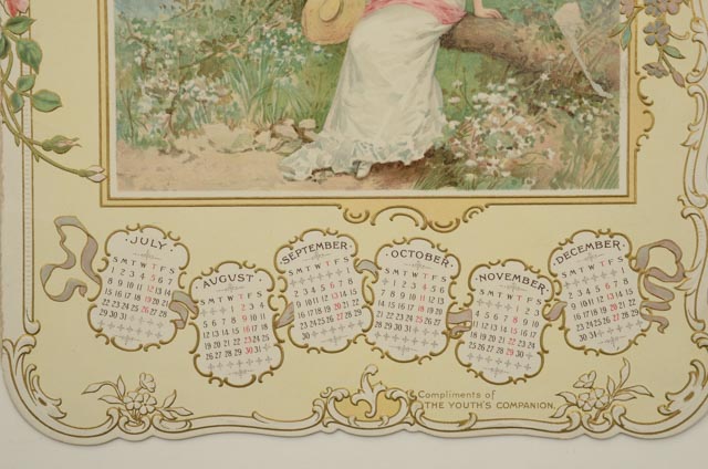 Antique 1900 "The Youth's Companion" Chromolithograph Calendar