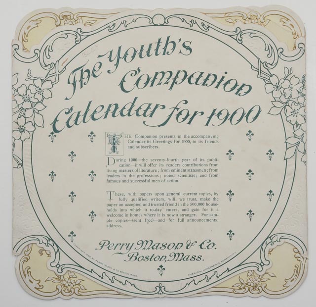 Antique 1900 "The Youth's Companion" Chromolithograph Calendar