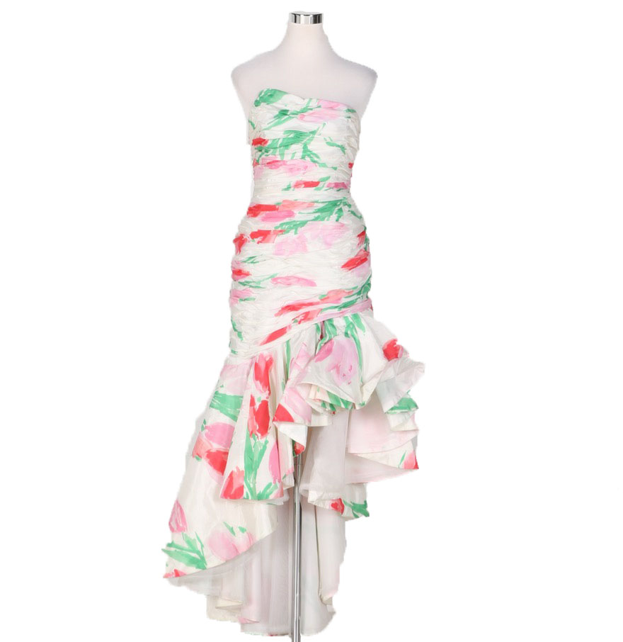 white christmas dresses Vintage St. John for Neiman Marcus Ruffle Shoulder Cocktail Dress – Recess main image 0