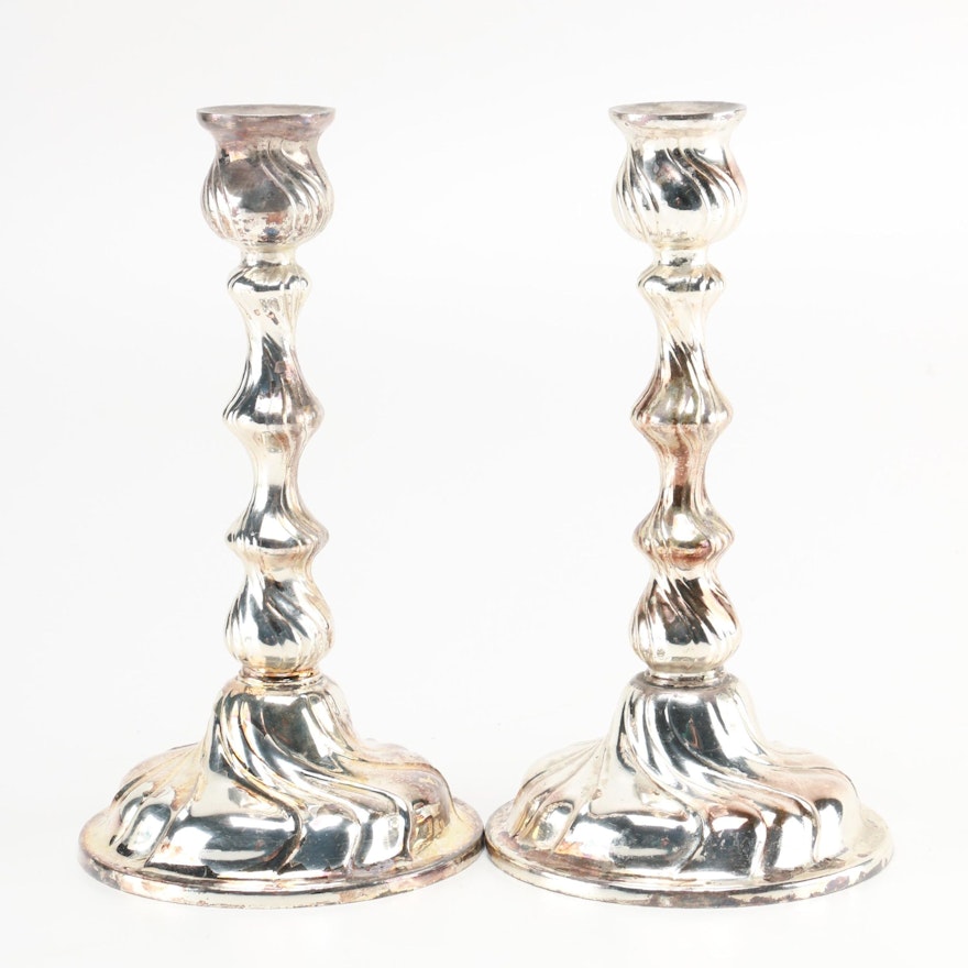 Anlaufgeschützt Silver Plate Candlesticks