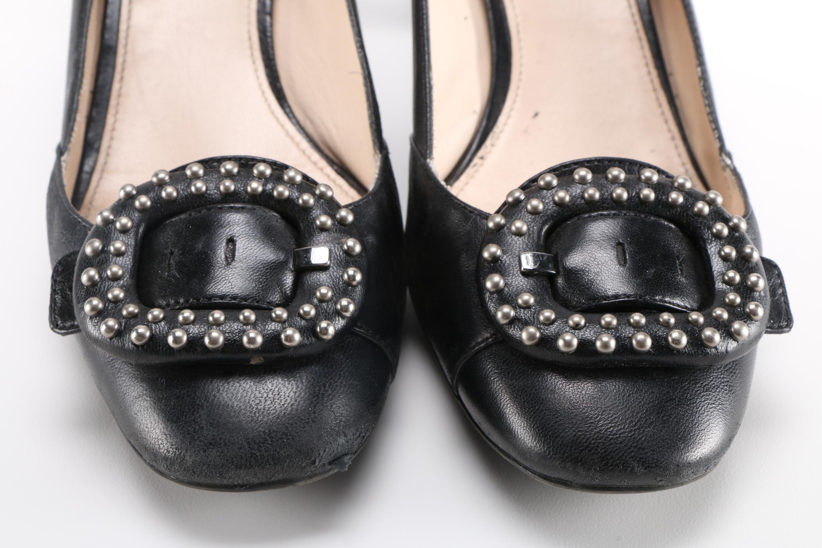 Prada Calzature Donna Black Leather Pumps