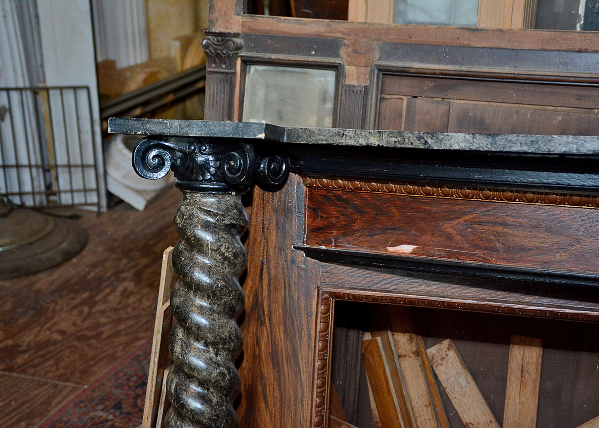 Circa 1900 Painted Mantle with Barley Twist Columns