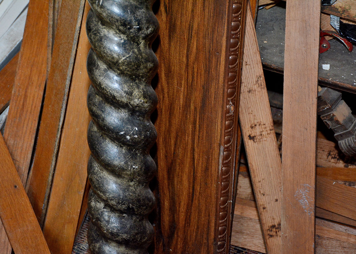 Circa 1900 Painted Mantle with Barley Twist Columns