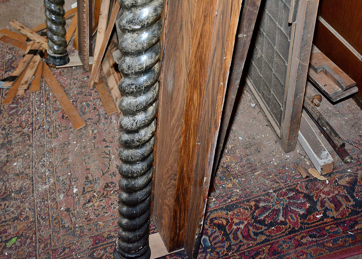 Circa 1900 Painted Mantle with Barley Twist Columns