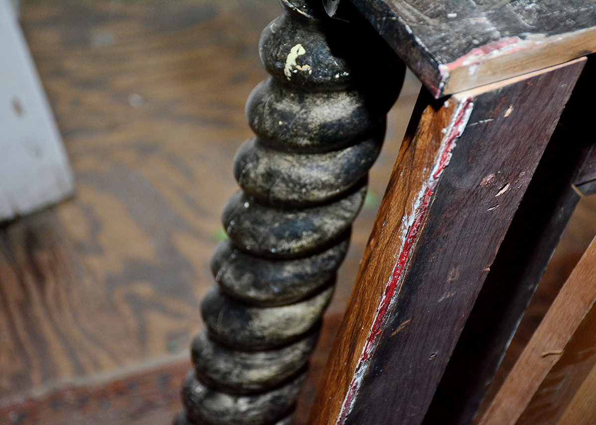 Circa 1900 Painted Mantle with Barley Twist Columns