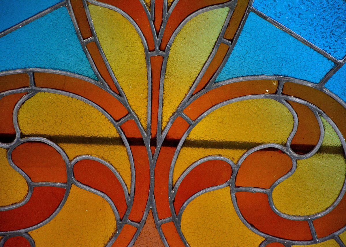 Circa 1890 Gothic Arch Stained Glass Window