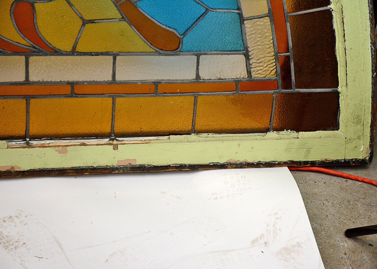 Circa 1890 Gothic Arch Stained Glass Window