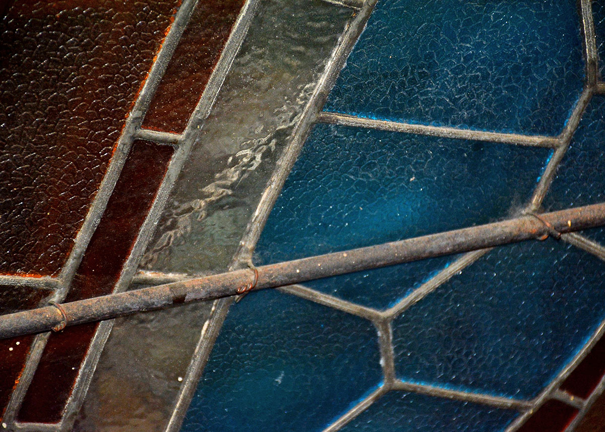 Circa 1890 Gothic Arch Stained Glass Window