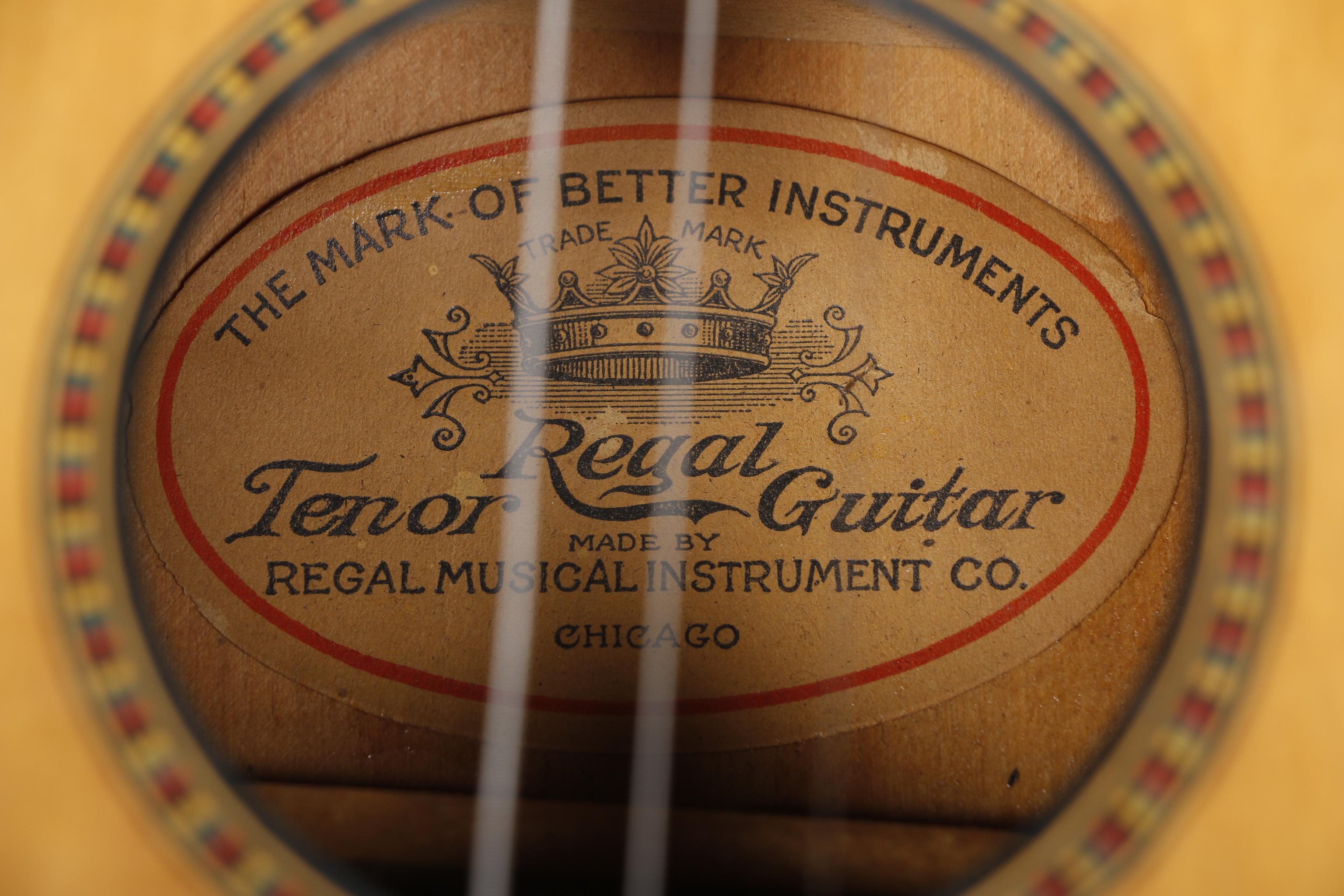 Vintage Regal Tenor Acoustic Guitar With Case