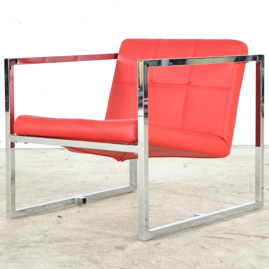 Whiteline Modern Living "Lisa" Red Leatherette Chair