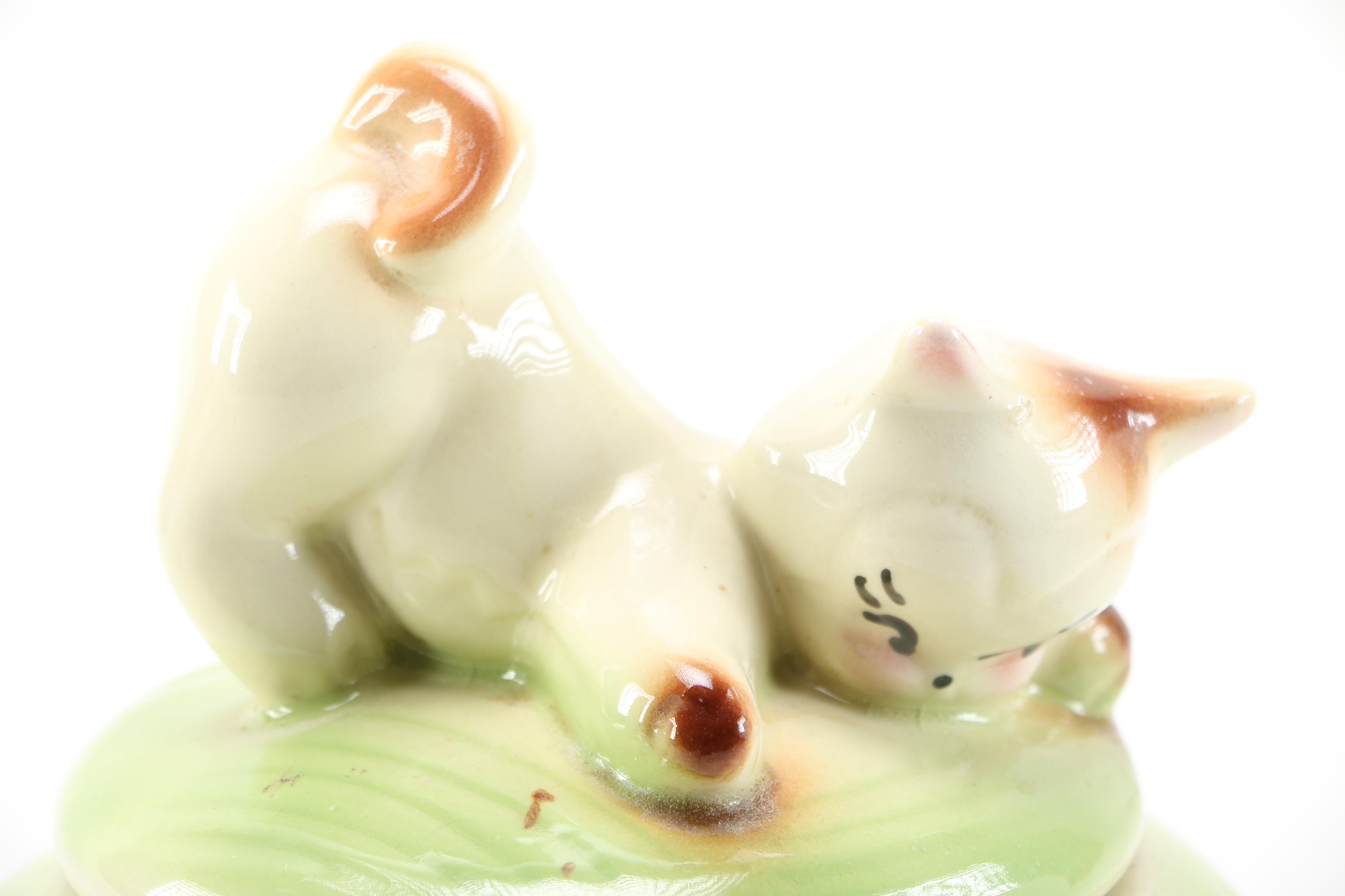 1950s Ceramic Kitten Jar by American Bisque