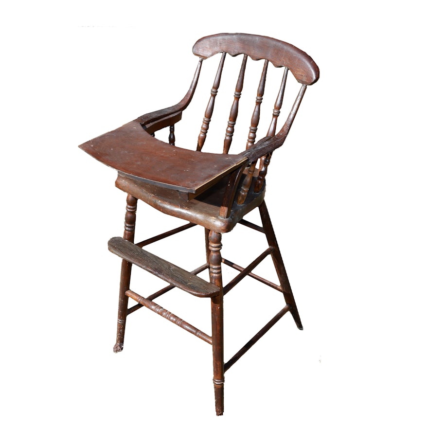 Circa 1900 Oak High Chair