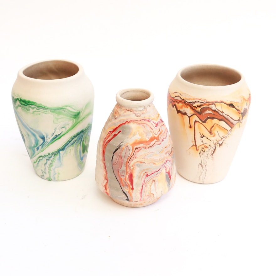 Assortment of Nemadji Pottery Vases