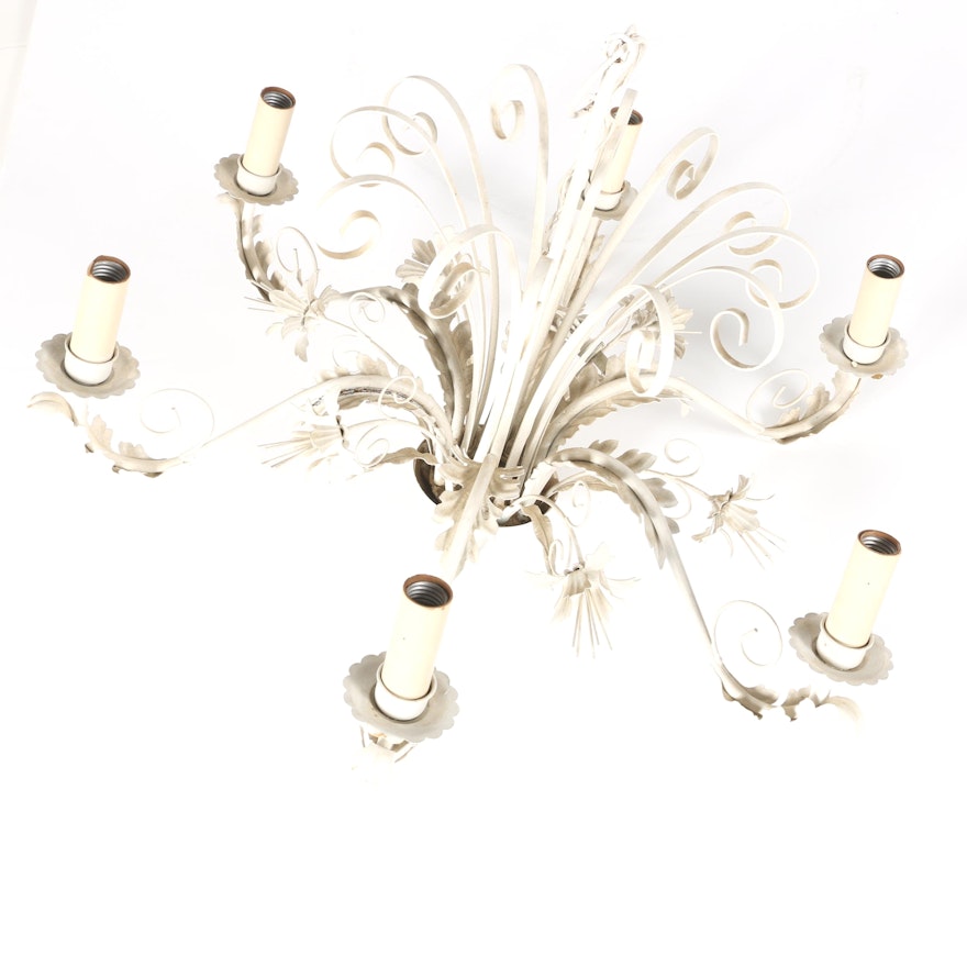 White Chandelier With Flowers
