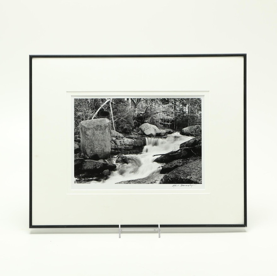 Signed Framed Photograph of a Stream