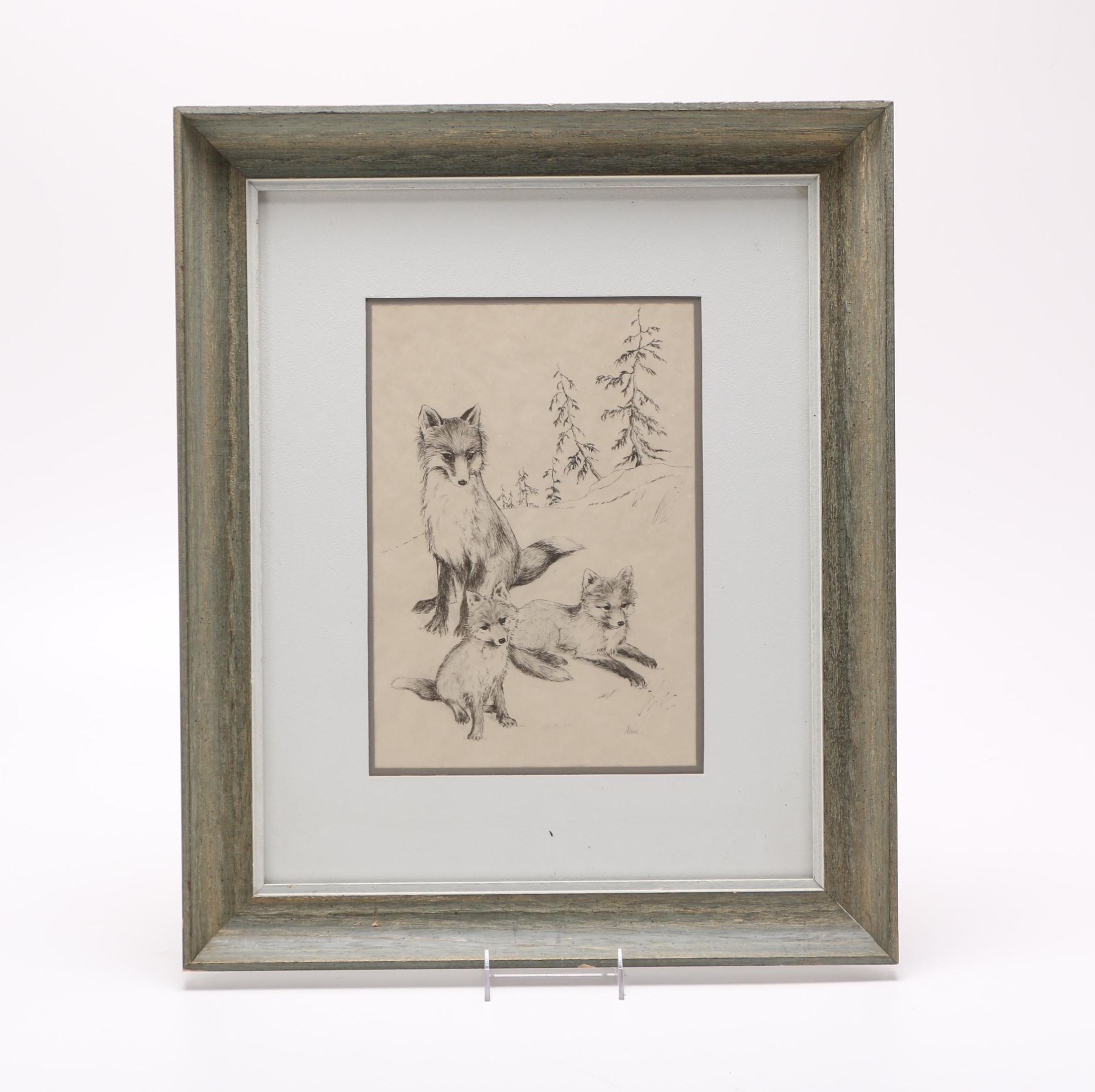 Alice Haybron Offset Lithograph "Foxes"