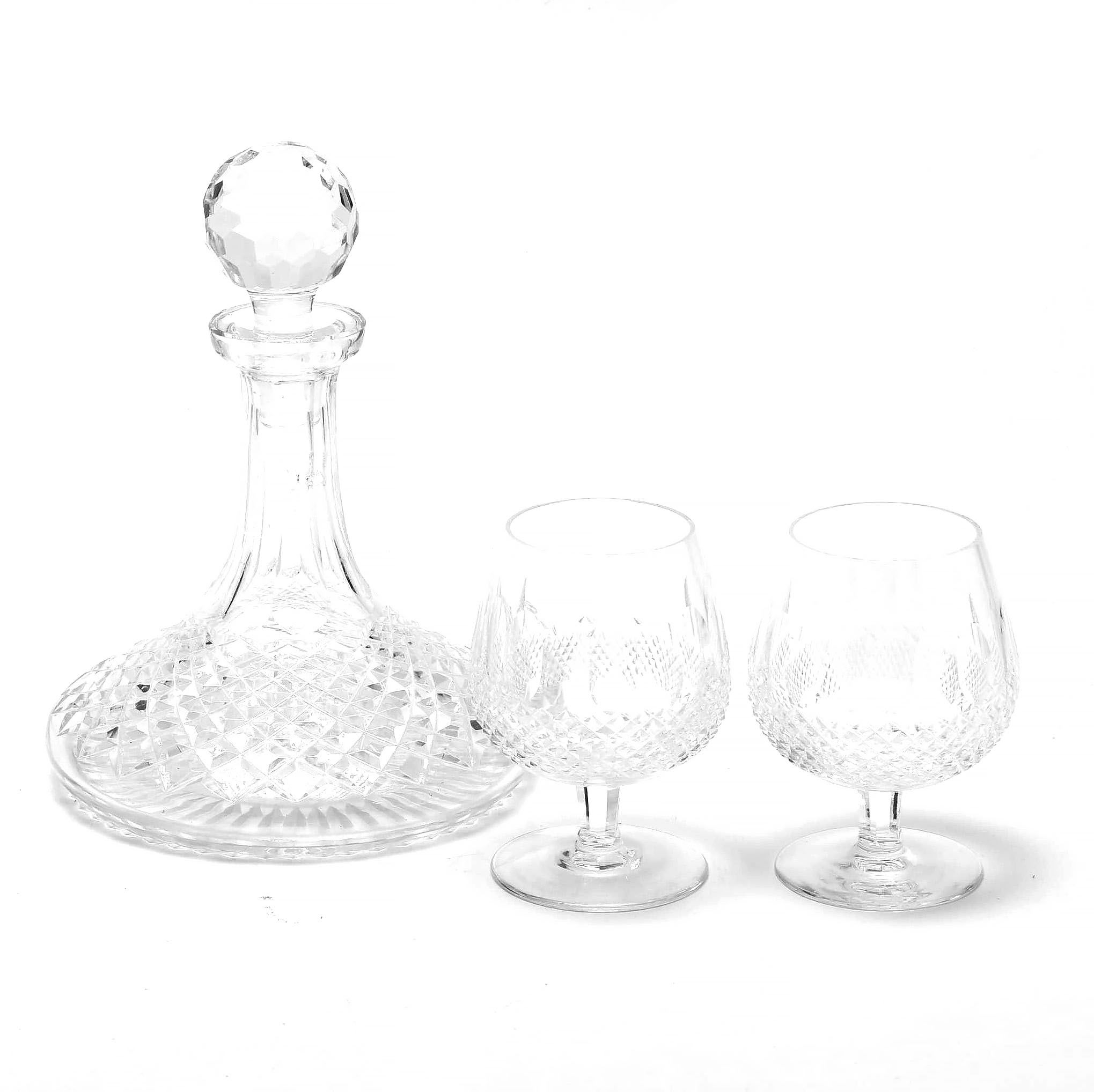 Waterford Crystal Decanter and Brandy Snifters