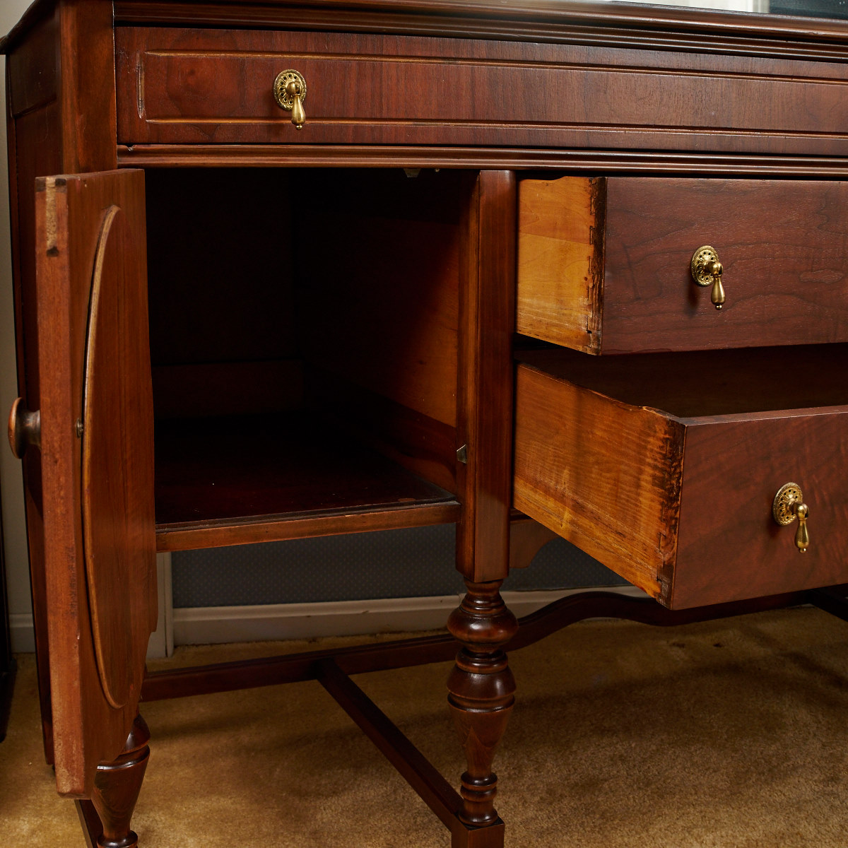 Vintage William and Mary Style Sideboard by Klamer Furniture