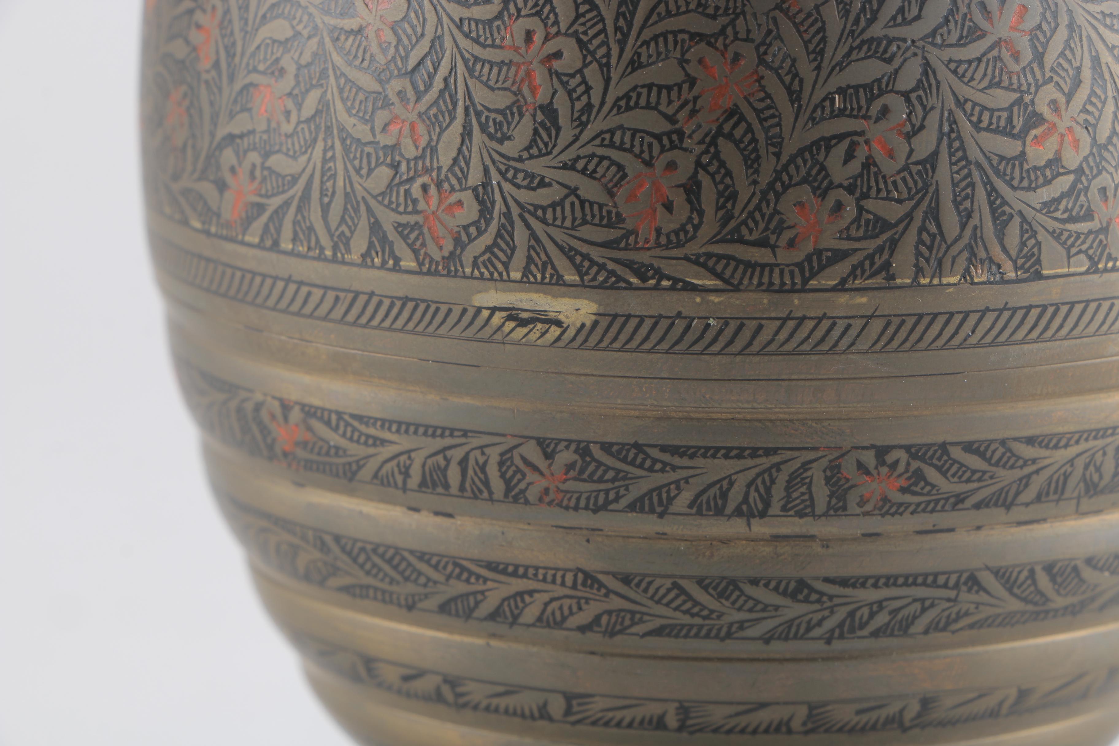 Vases Featuring Etched Brass and Cloisonné