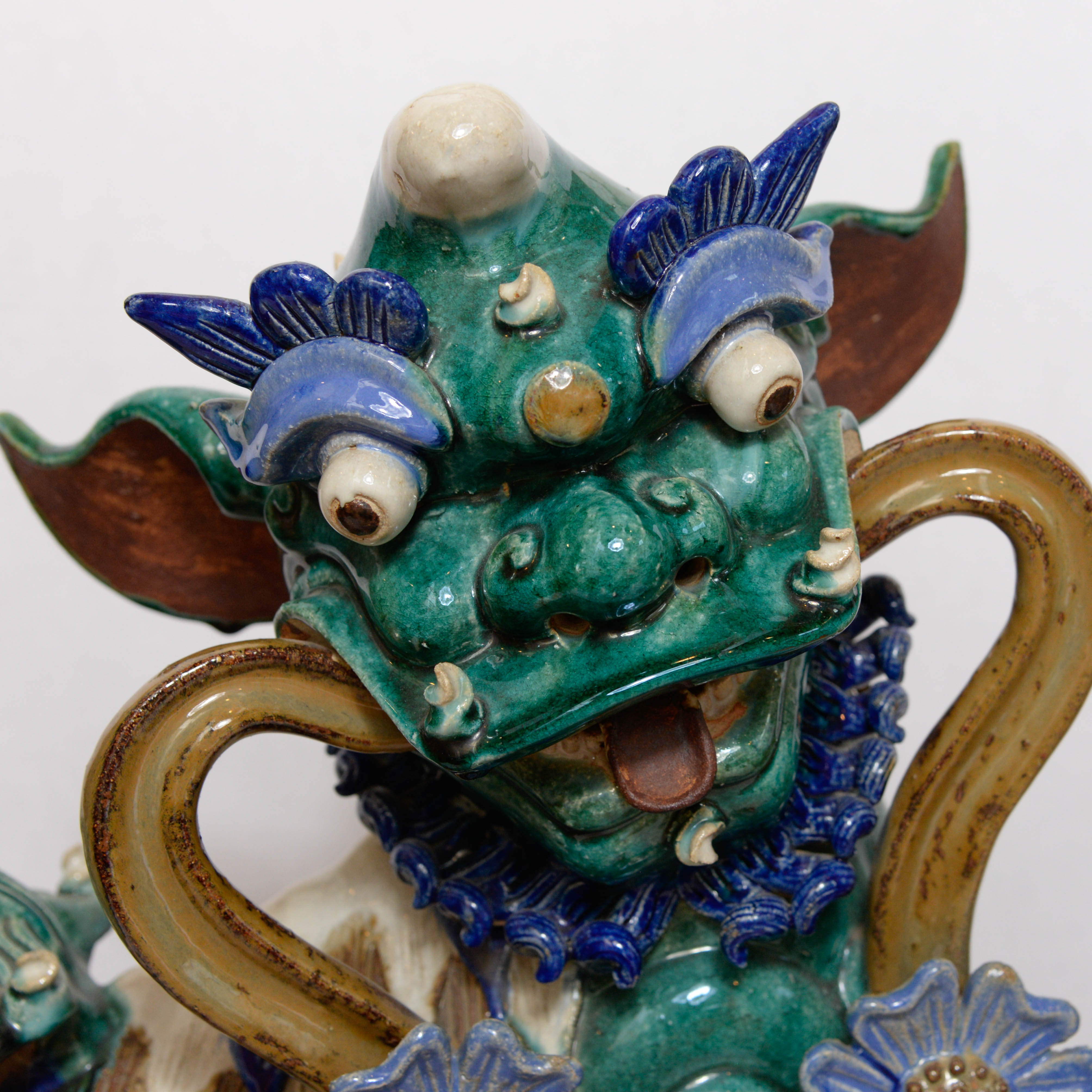 Pair of Chinese Ceramic Guardian Lions