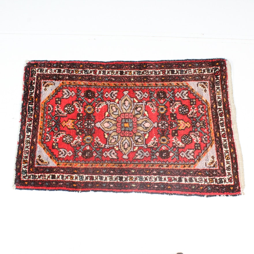 Antique Hand Knotted Persian Hamadan Area Rug