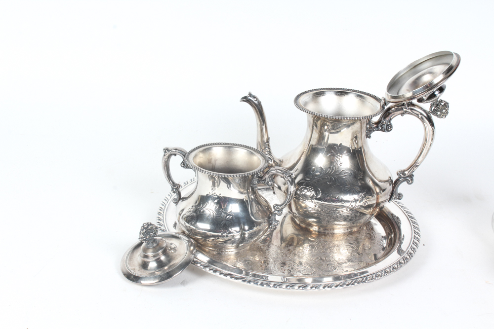 Antique Homan Quadruple Plate Tea Service