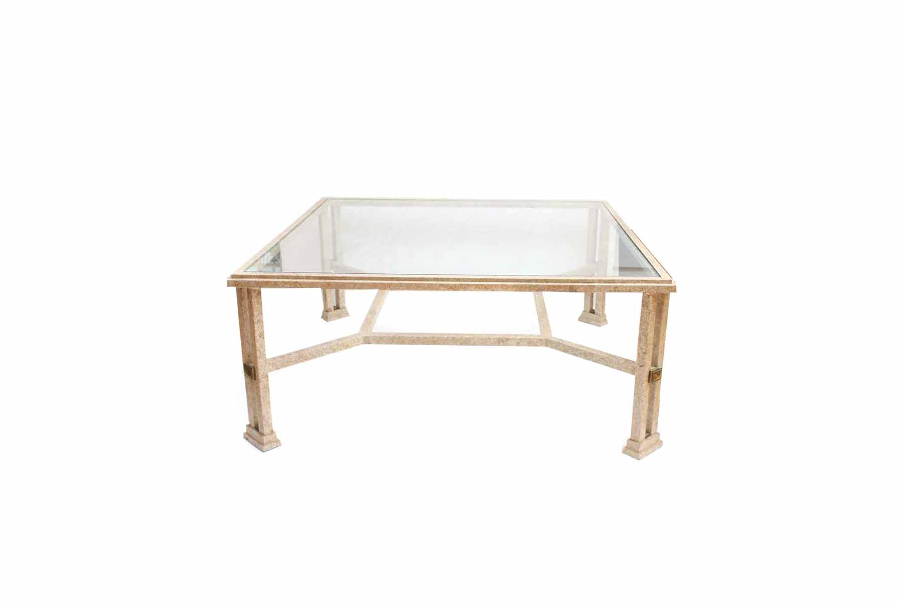 Metal and Glass Top Coffee Table