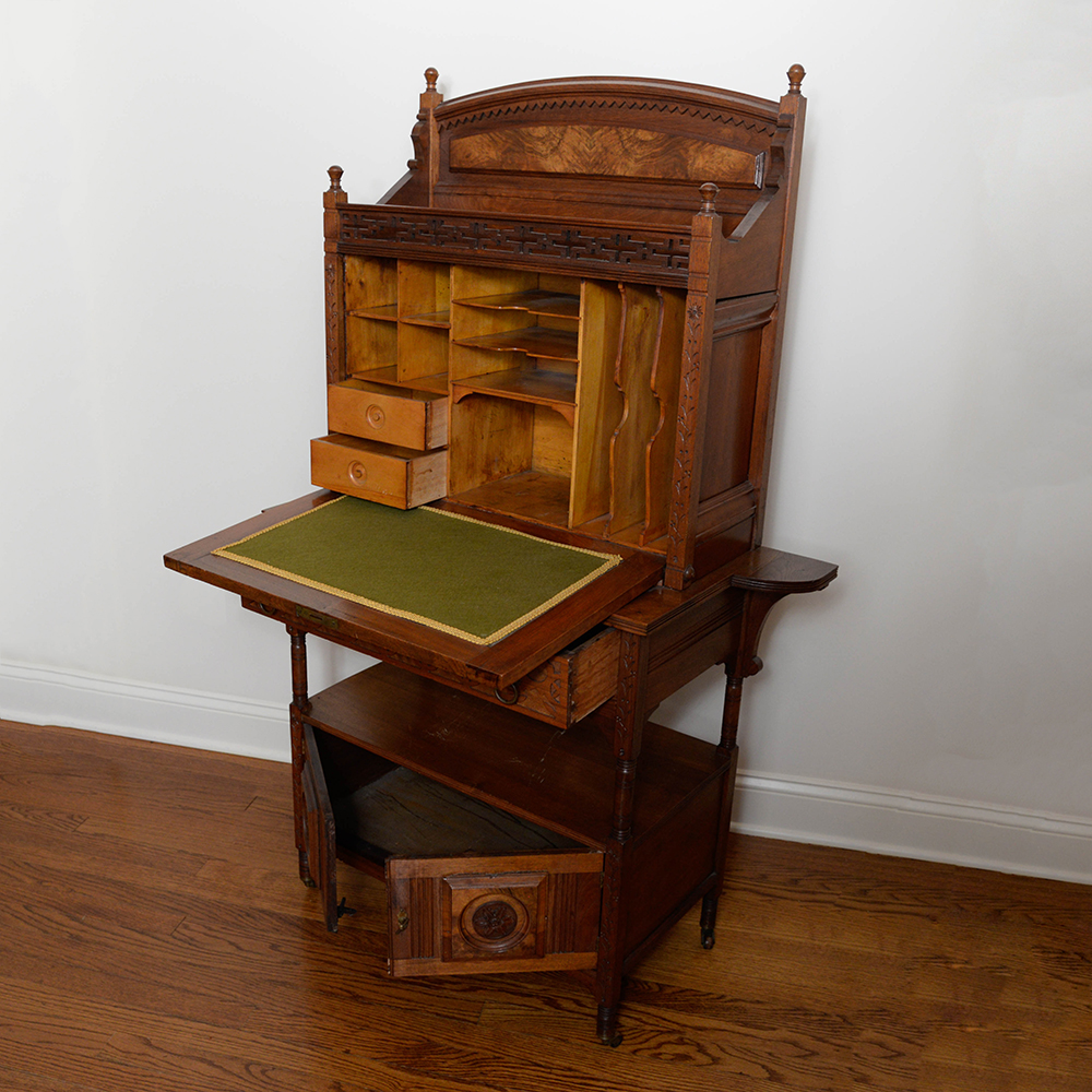 Antique Eastlake Walnut Secretary