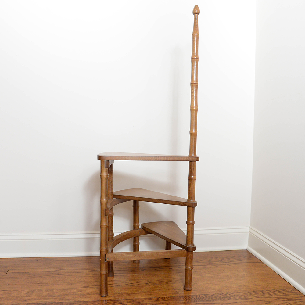 Vintage Maple Spiral Library Step