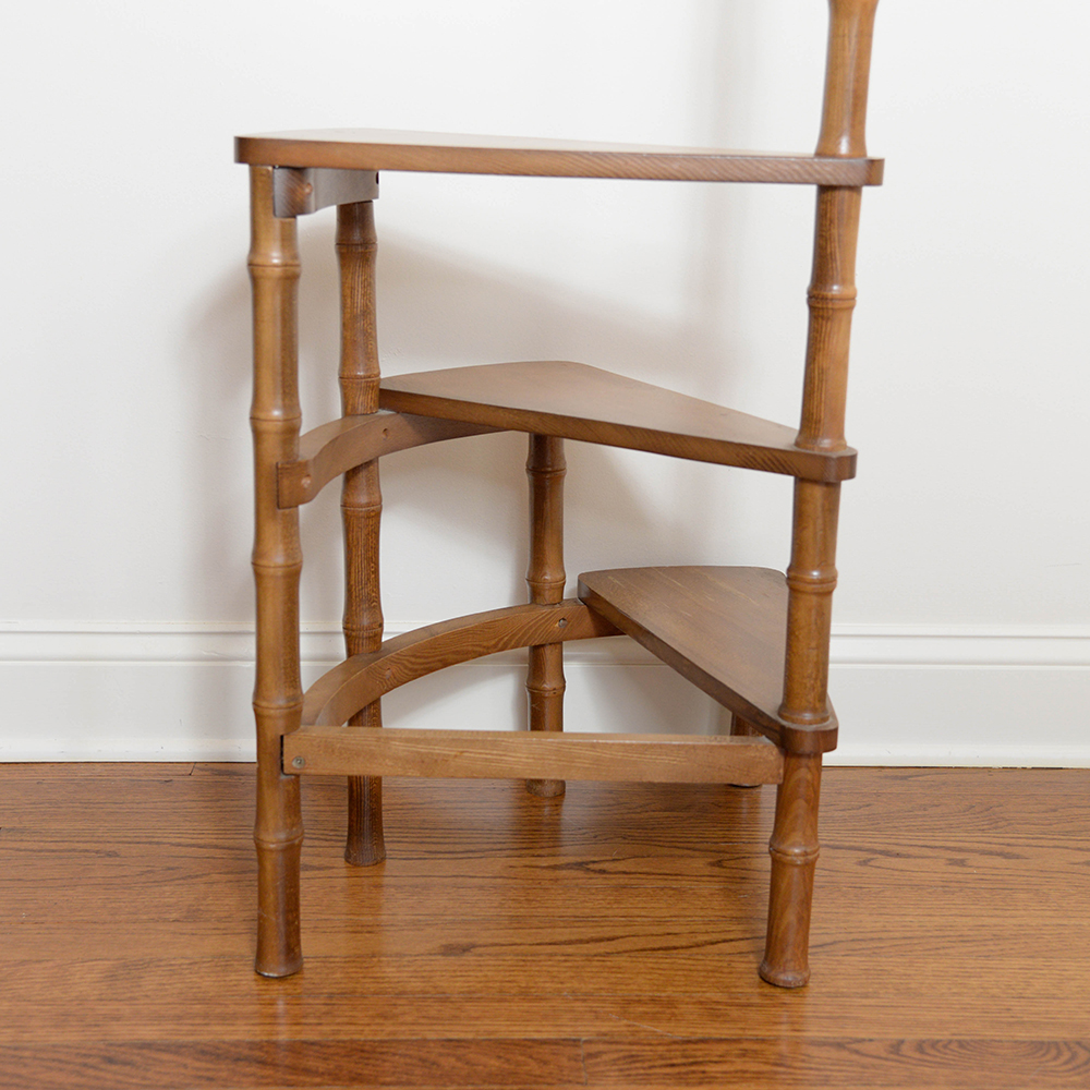 Vintage Maple Spiral Library Step