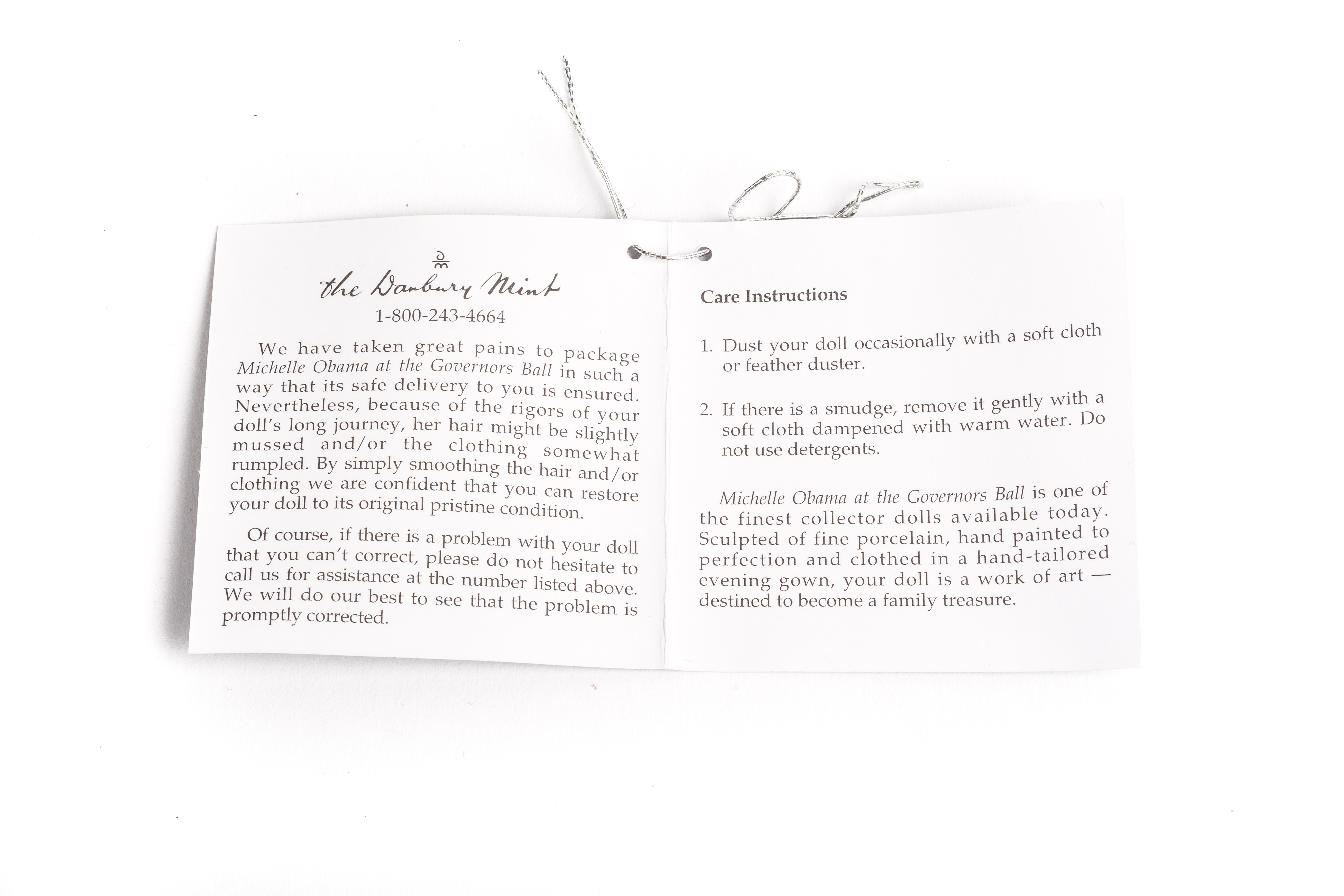 Danbury Mint "Michelle Obama" Governors Ball Porcelain Doll