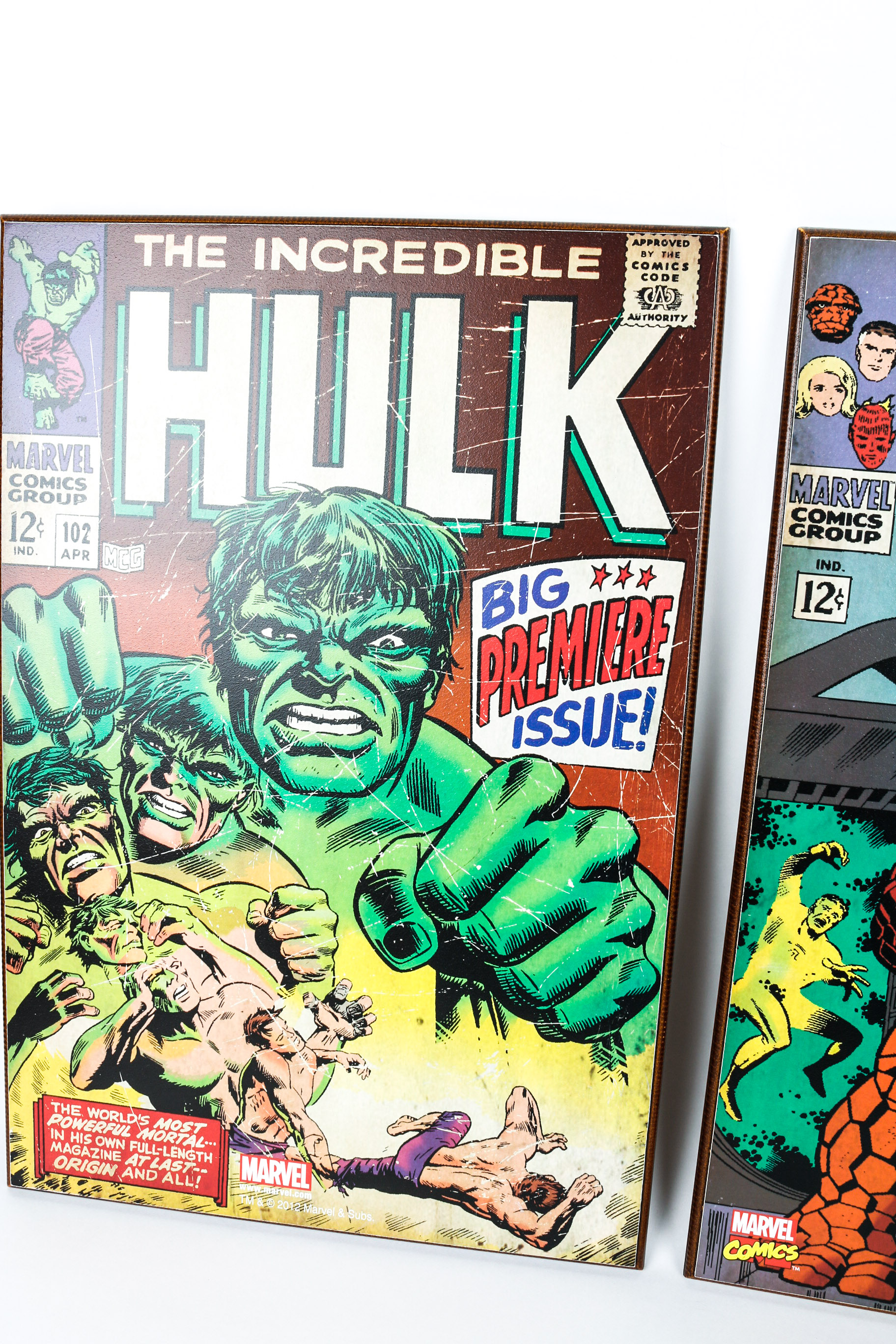 Three Marvel Comics Wall Decor Signs