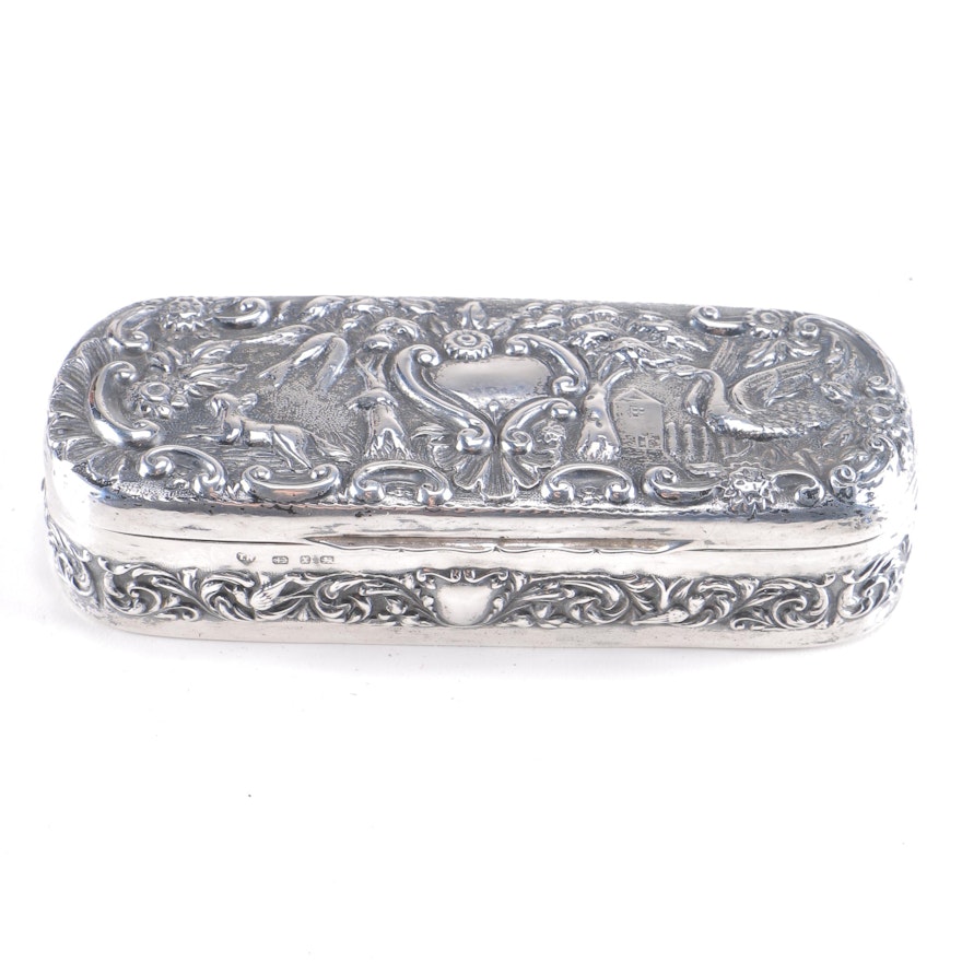 Circa 1897 Thomas Hayes Sterling Silver Trinket Box