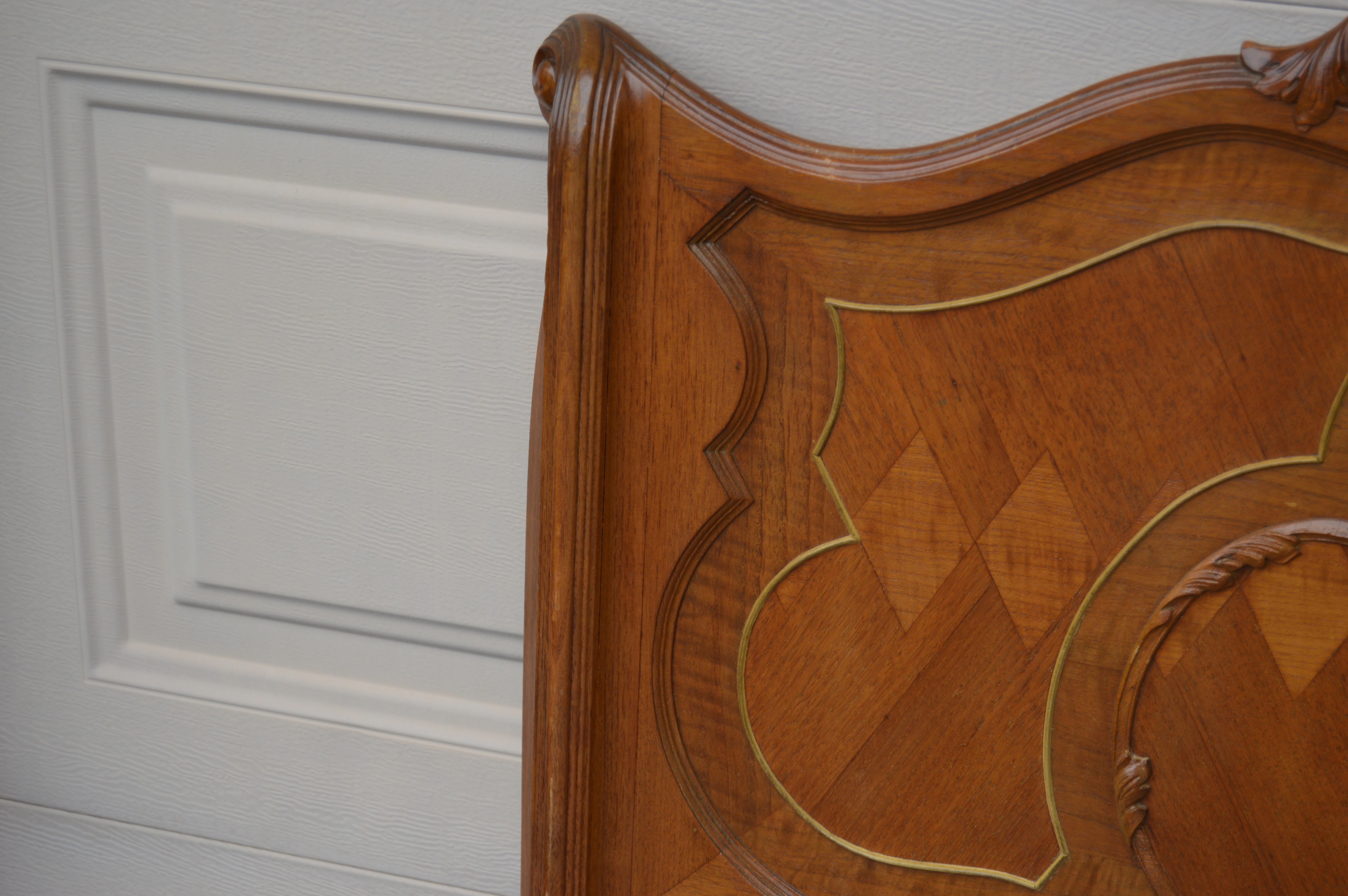 Antique Louis XV Style Twin Headboard, Foot Board, and Frame