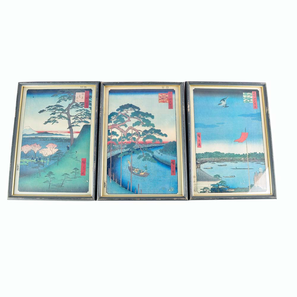 Vintage Prints from the Series "One Hundred Famous Views of Edo" After Hiroshige
