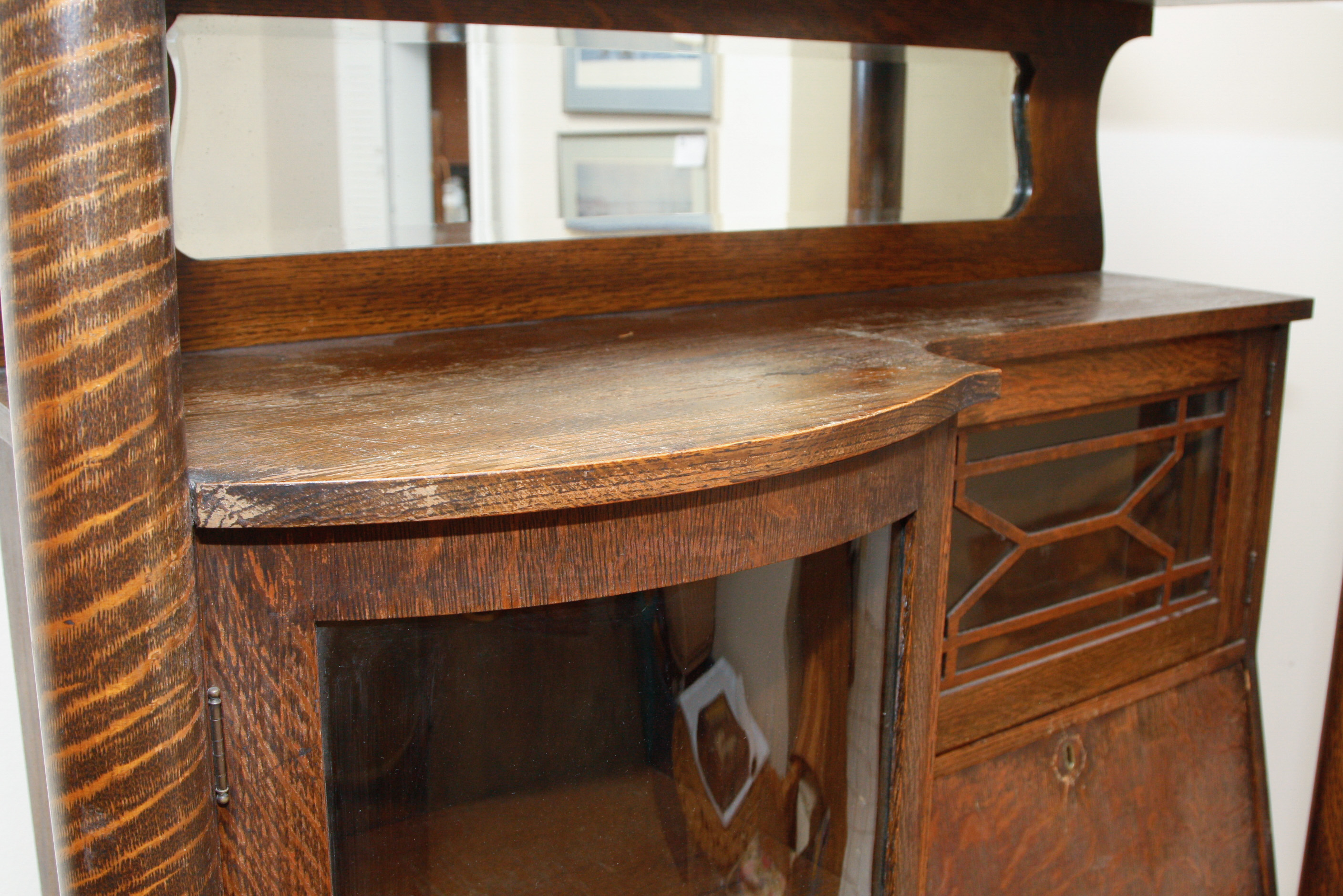 Early 20th C. Larkin Quartersawn Oak Secretary Desk