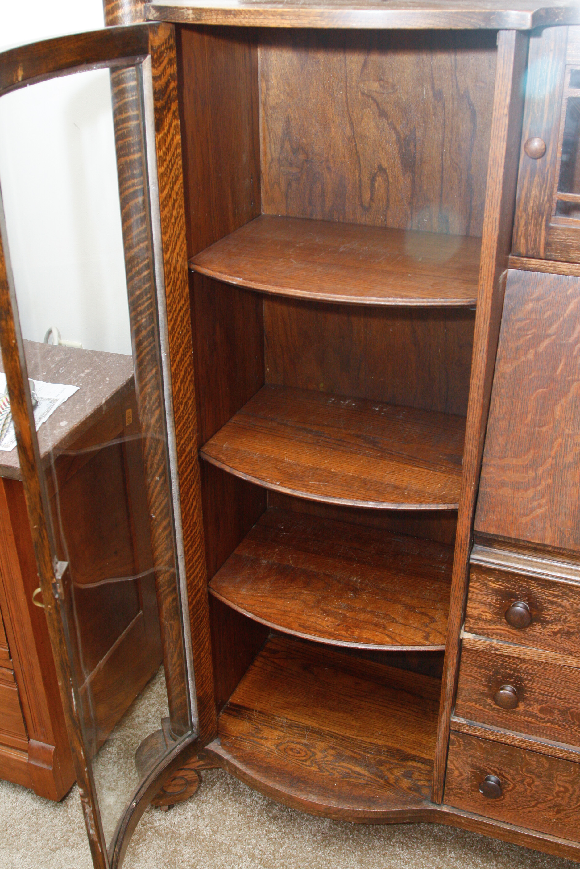Early 20th C. Larkin Quartersawn Oak Secretary Desk