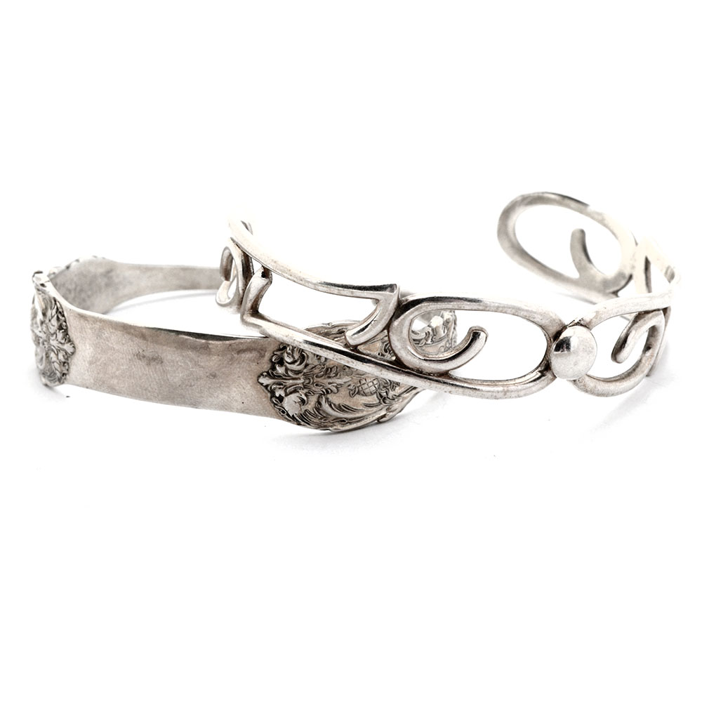 Pairing of Sterling Silver Cuff Bracelets