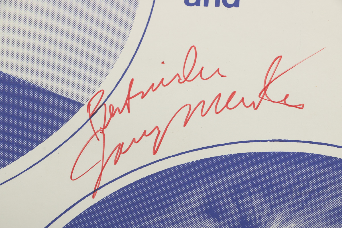 Vintage Pair of Advertisements Signed by Tony Martin and Cyd Charisse