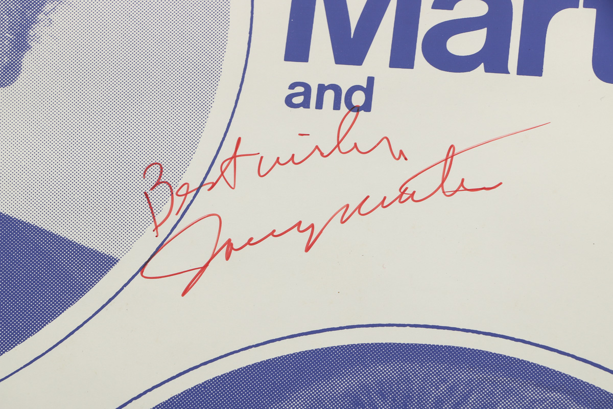 Vintage Pair of Advertisements Signed by Tony Martin and Cyd Charisse