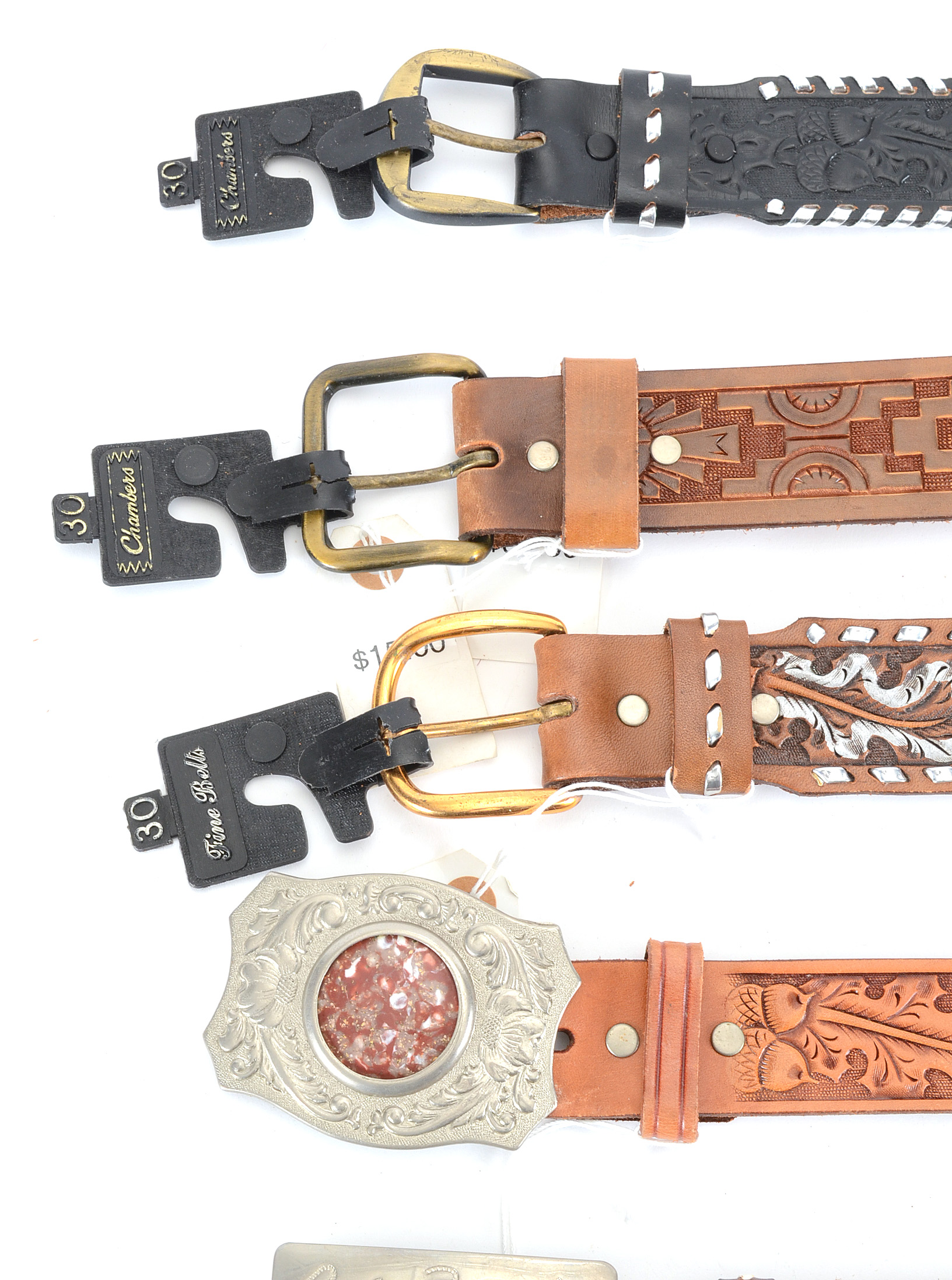 Chambers Western Style Tooled Leather Belts