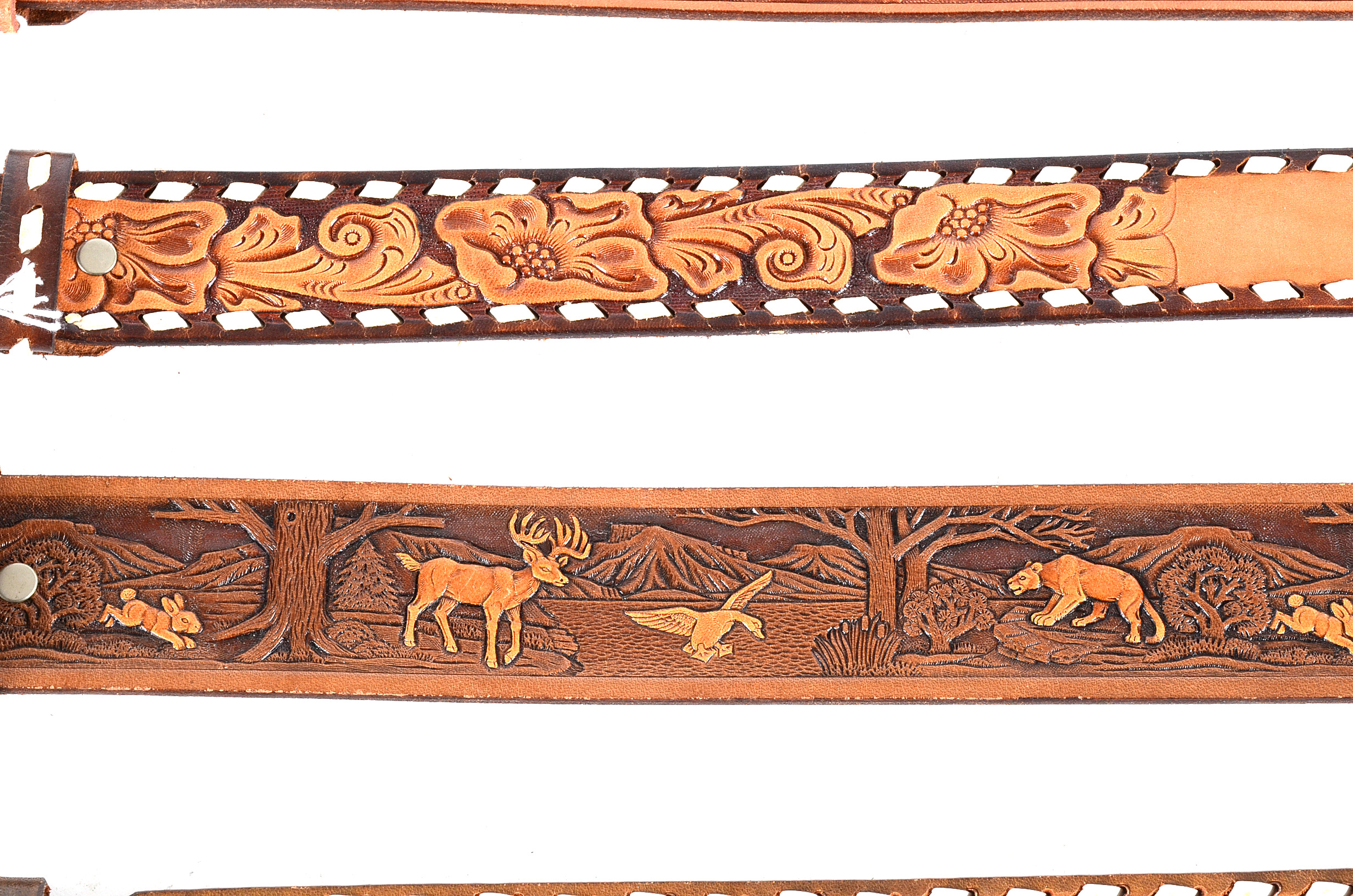 Chambers Western Style Tooled Leather Belts