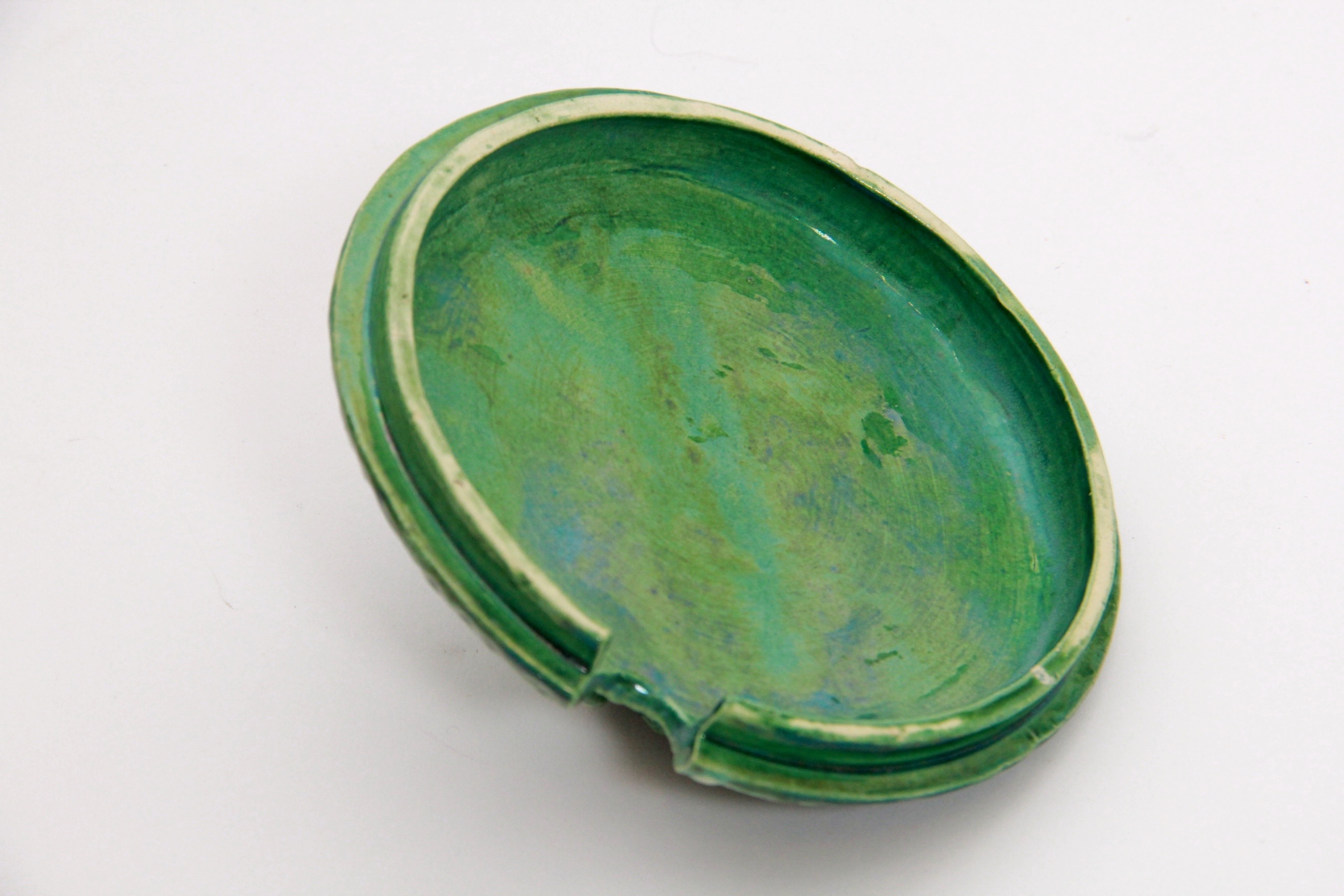 Ceramic Portuguese Cabbage Leaf Majolica Tureen