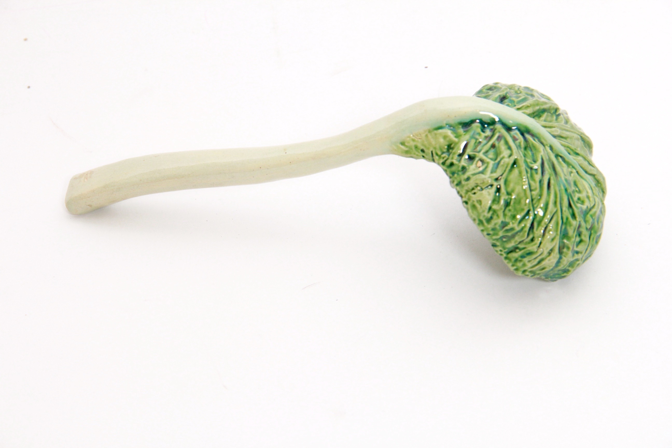 Ceramic Portuguese Cabbage Leaf Majolica Tureen