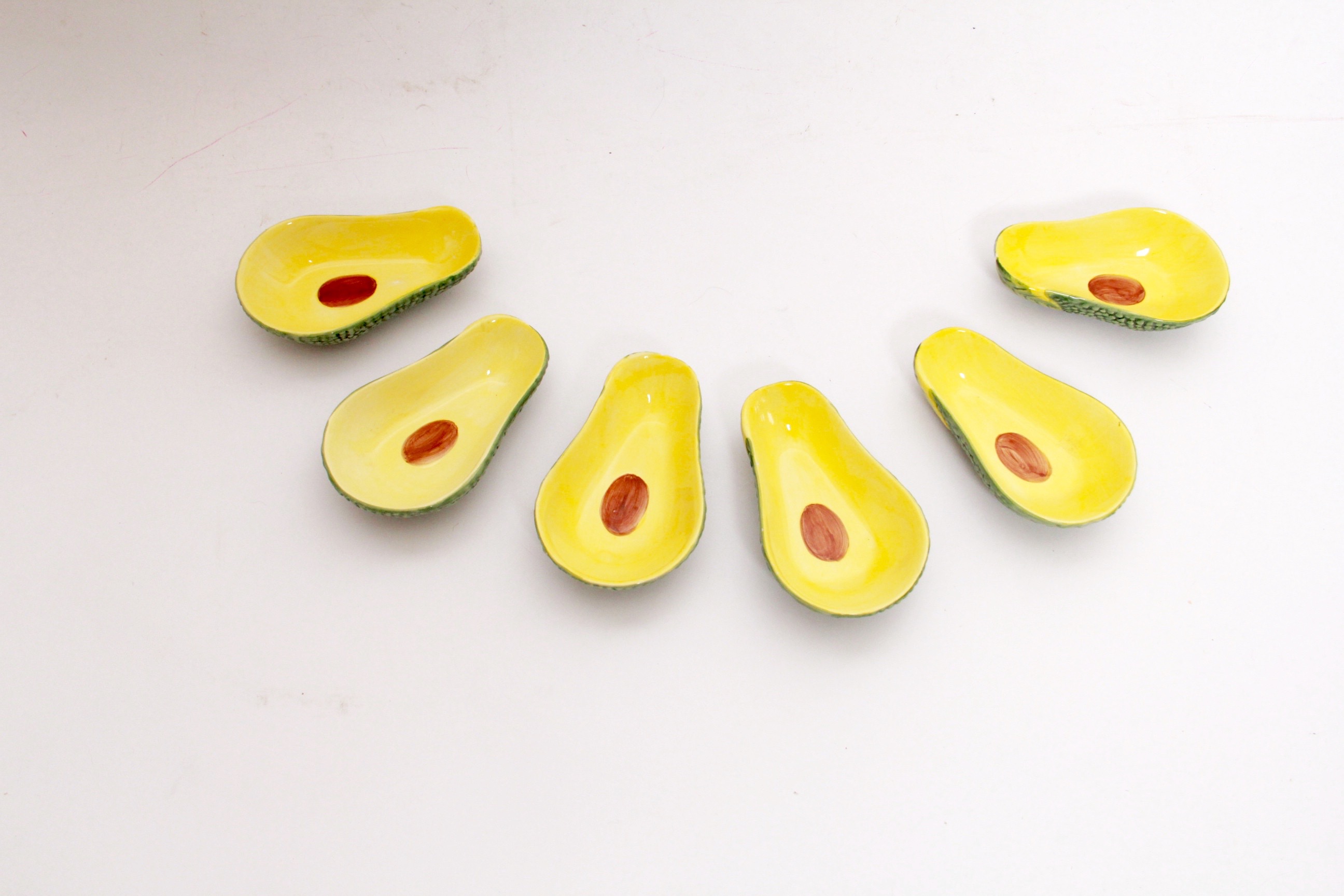 Ceramic Avocado and Chili Pepper Serving Dishes